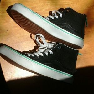 Black and Teal Hightop vans
